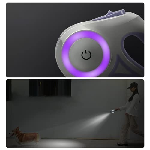 Xyxiaolun Streamer Luces LED Correa de Perro Automático extendiendo la Correa de Nylon liderazos Premium Durable Pet Caminando liderazos Tracción Cuerda Productos para Mascotas, Caminando, trotando