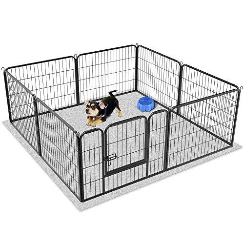 Yaheetech 8pcs Valla para Perros Paneles Metálica para Animales Pequeños Corral Plegable para Mascotas 80x60cm