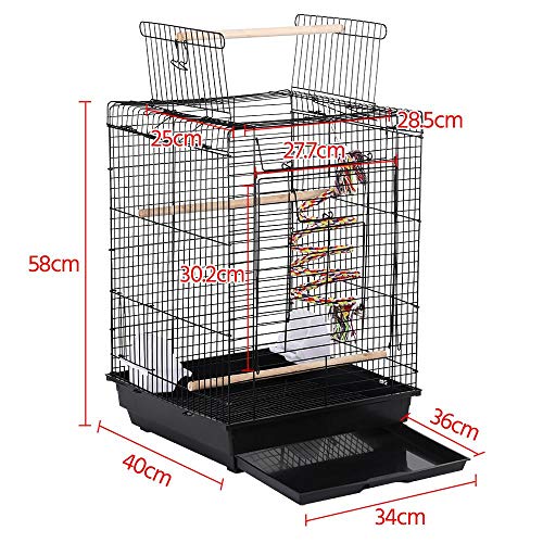 Yaheetech Jaula de Pájaros Jaula para Mascota Jaula Hierro