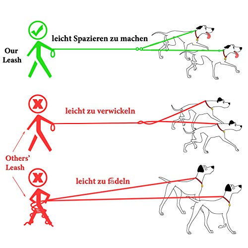 Yangbaga Correa Perro Doble Correa Perro Extensible y Reflectante Correa Perro Elastica para Perro Pequeño