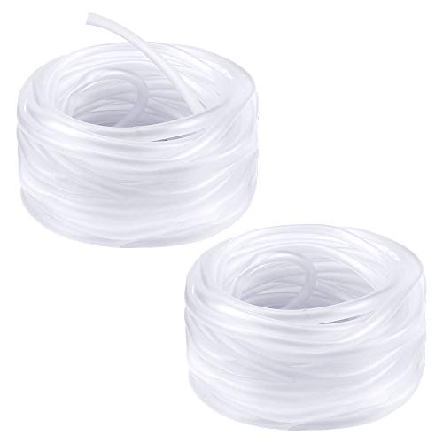 Yangfei 2pcs 5 Metros Manguera Acuario Tubo de Bomba Aire Acuario, Tubería del Acuario Manguera de Aire del Acuario Tubo de Acuario Transparente (Diámetro Interior 4 mm, diámetro Exterior 6 mm)