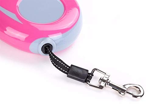 YANODA Sin Enredo Correa Retráctil De La Cinta De Nylon Reflectante For Caminar Pequeños Perros De Raza Mediana Grande Extendibles For Mascotas Correas (Color : Rose, Size : 5 M)