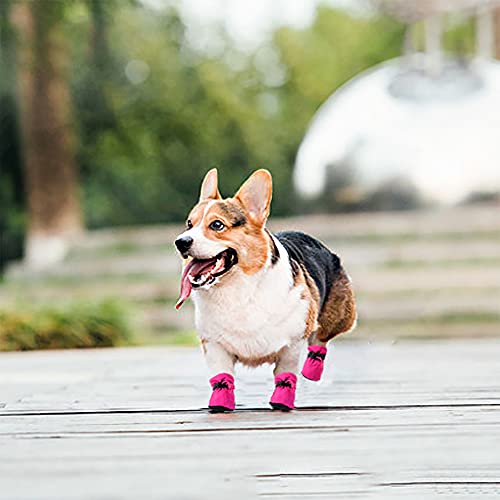 YAODHAOD Protector de Pata de Botas para Perros, Zapatos para Perros Antideslizantes, Estos Cómodos Zapatos Suave Tienen Correas Reflectantes, para Perros Pequeños (4, Rosado)