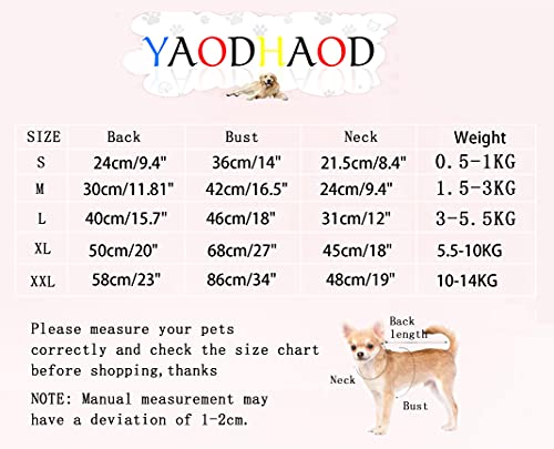 YAODHAOD Ropa de Perro de algodón de Color sólido Camisetas para Perros, Camisetas de algodón Suaves y Transpirables, Ropa para Perros pequeños, medianos, Gatos, 2 Piezas (L, Blanco + Rosa)