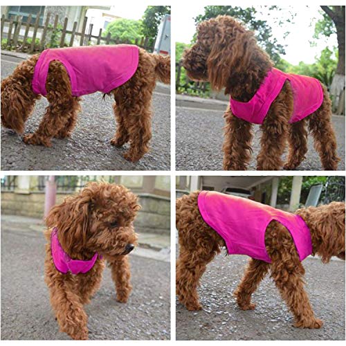 YAODHAOD Ropa de Perro de algodón de Color sólido Camisetas para Perros, Camisetas de algodón Suaves y Transpirables, Ropa para Perros pequeños, medianos, Gatos, 2 Piezas (XL, Blanco + Rosa)