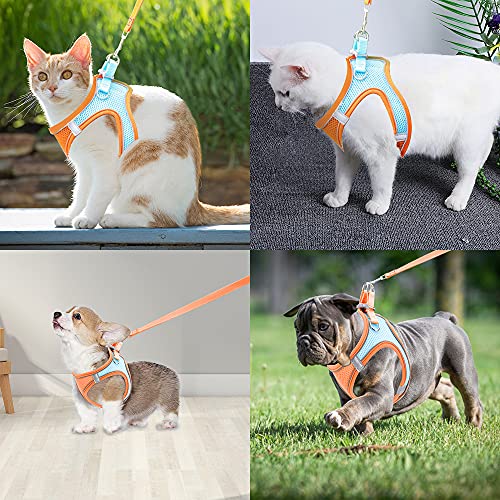 YATOSEEN Arnes Perro Anti tirones Perros con Lineas, Reflectantes Cómodo Transpirable Chaleco Acolchado Ajustable para Adiesreamiento Correr Grande Mediano Pequeño Arnés Pecho (S, Orange)