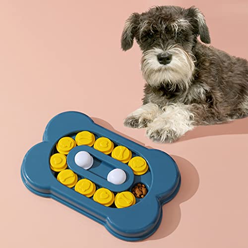 YDYBY Juguete para Perros Dispensador Interactivo De Golosinas Alimentador De Juegos De Entrenamiento para Perros con Antideslizante Mejora El IQ,Azul