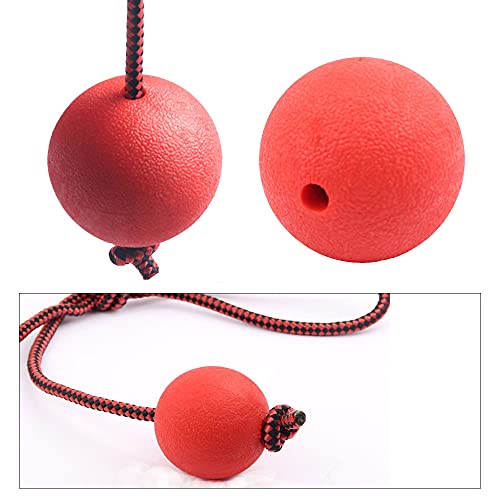 YeenGreen Juguetes para Morder para Perros, 3 Piezas Pelota de Entrenamiento Perro, Pelota de Goma para Perros / Mascotas con SOGA, Molar, Interactivos, Elasticidad, Diámetro de La Bola 7 cm, Rojo