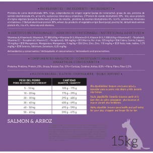 YERBERO Nature Salmon y ARROZ Comida Premium para Perros 15kg