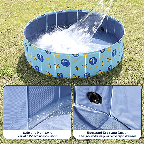 YGJT Piscina Perros y Gatos, Bañera Plegable Mascotas PVC Antideslizante, Piscina Desmontable para Niños, Ducha Exterior Interior para Perros,Gatos, Niños, Adultos, 120 * 30cm