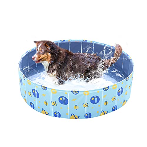 YGJT Piscina Perros y Gatos, Bañera Plegable Mascotas PVC Antideslizante, Piscina Desmontable para Niños, Ducha Exterior Interior para Perros,Gatos, Niños, Adultos, 120 * 30cm