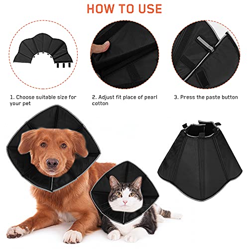 Yideng Collar de Cono para Perro para cirugía Cuello Suave de Elizabethan con Hebilla Ajustable Collar de recuperación de Mascotas con diseño Reflectante para recuperación de Perro Gato cirugía (XL)