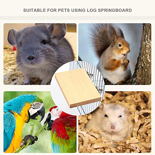 YINETTECH 4 x Hamster Chinchilla - Tableros de madera rectangulares para mascotas con arandela de tuerca de tornillo para animales pequeños