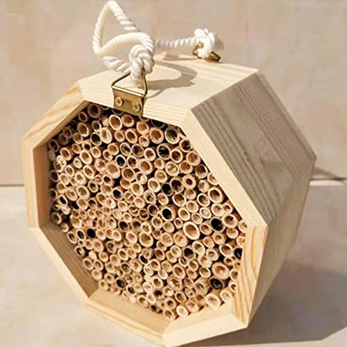 yingmu Colmena de Abejas para Abejas solitarias Jardín de Madera Recubierto de Cera Casa de Abejas Insectos Hotel Aire Libre Suministros de jardín Regalos de jardín, 5.91x5.91x3.54 Pulgadas