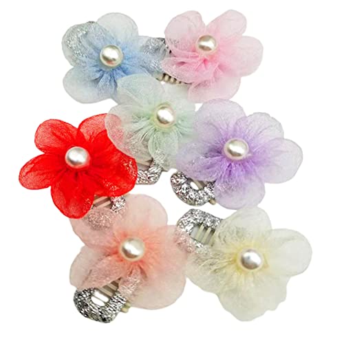 Yirepny Pinzas para el pelo para mascotas – Lindo Floral Pet Horquilla Perro Gato Cachorro Accesorios para el pelo Productos de aseo para mascotas con pinzas de cocodrilo, beige