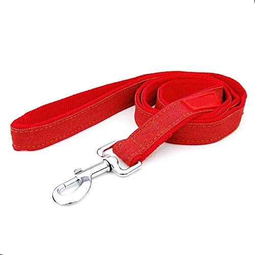 Yisatann Correa de Adiestramiento para Guía de Entrenamiento para Caminar Correa para Mascotas roja cordón de Nylon para Perros Grandes Suministros para Mascotas Correa para Perros-L