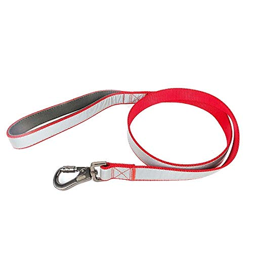 Yisatann Correas de adiestramiento caninas Correa de Nylon para Perros Collares Reflectantes para Perros de Color Rojo Cuerda de Plomo Ajustable-XS