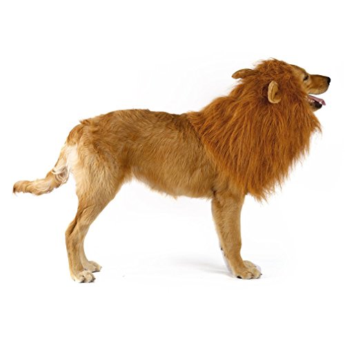 Yisily Perro Mascota del Traje De León Pelucas del Perro del León del Traje De La Melena De Cabello Bufanda Ropa para Festival De Halloween Party