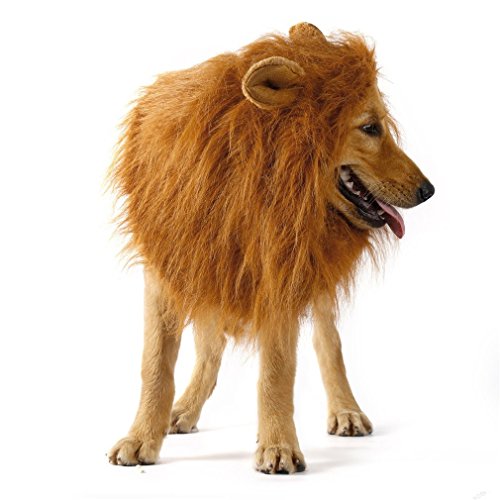 Yisily Perro Mascota del Traje De León Pelucas del Perro del León del Traje De La Melena De Cabello Bufanda Ropa para Festival De Halloween Party