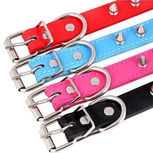 Yiwong Collar de Perro con Remaches de Uñas De Bala, Collar de Perro de Cuero con Pinchos, Collar de Cuero para Perro con Remaches, para Tamaño Mediano, Pitbull