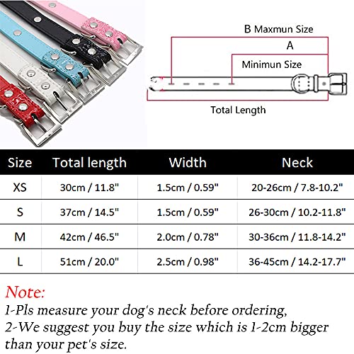 Yiwong Collare per Cani in PU Regolabile, Collare per Cani di Alta Qualità Realizzato in Lega PU, Collari per Cani Gatti