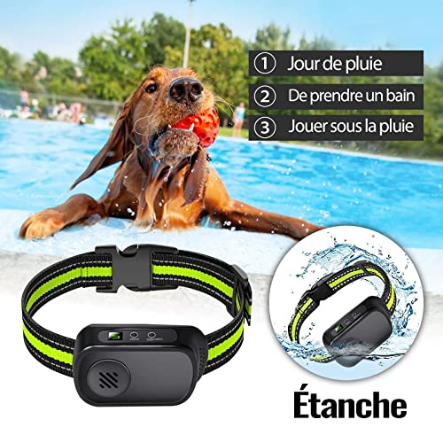 YOKISS Collar Antiladridos Perros Recargable, Collar Adiestramiento Perros con Modo de Sonido Vibrante - 2 Tiras Ajustables para Perros Pequeños Medianos Grandes, Resistente al Agua IP67