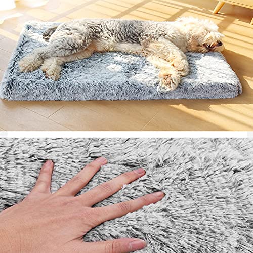 Yoole EU Cama de perro mullido colchón para perro, cama grande antiansiedad calmante para mascotas, antideslizante desmontable para perros pequeños, medianos y grandes, gatos (75 x 50 x 6 cm, café)