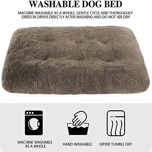 Yoole EU Cama grande para perro de piel sintética calmante cajón colchón extraíble lavable cama mullida sofá cama para perro grande mediano pequeño gato cachorro (110 x 80 x 10 cm, gris oscuro)