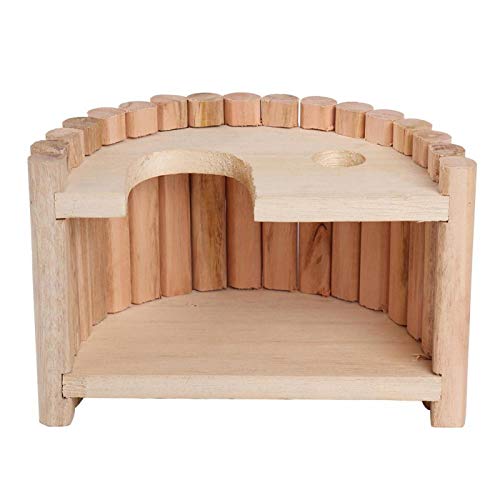 Yosoo Health Gear Casa de Madera para hámster, casa de Madera para hámsteres o jerbos, escondite de Animales pequeños, anidación de hámsteres, 10,5 x 16 x 9 cm