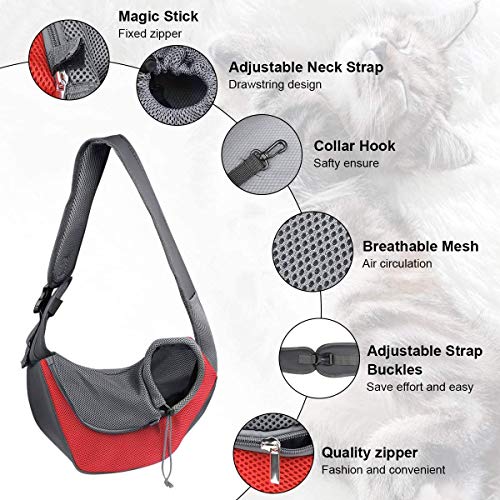 You Transportín para Perros, Bolsa Bandolera de Transporte para Llevar Perrito Gatito Mascota Pequeño Correa de Hombro Acolchada Ajustable Tote Bag con Bolsillo Delantero Viajes Puppy (M)