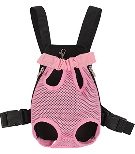 YOUJIA Bolsa de Transporte Bolso Mochila Frontal a Rayas para Perro Mascota Animales (#1 Pink, S)