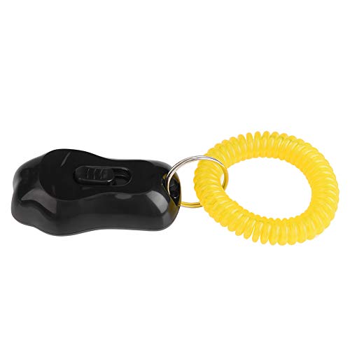 YOUTHINK Ajustable 3 Gears Pet Dog Training Clicker en Forma de Pata Pet Training Clicker Durable Ligero con Correa de muñeca para Gatos Aves(Negro)