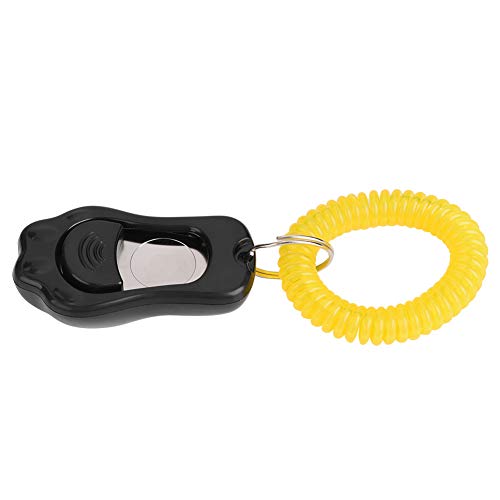 YOUTHINK Ajustable 3 Gears Pet Dog Training Clicker en Forma de Pata Pet Training Clicker Durable Ligero con Correa de muñeca para Gatos Aves(Negro)