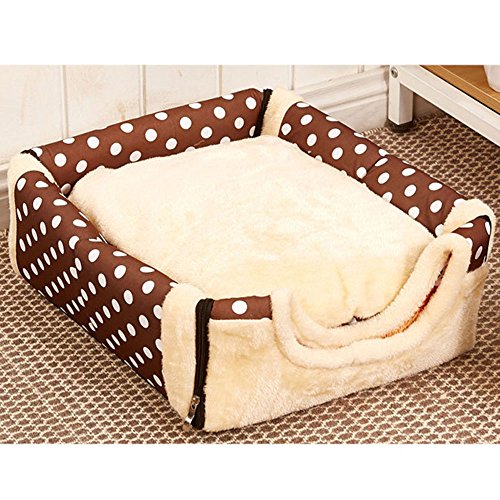 YouthUnion Cama para Mascota, Casa Estera Casera Diseño de Triángulo Edredón Máquina Saco de Dormir Caliente Lavable Cómoda para Gatito Gatos Perros Cachorro Conejo Invierno (M, Color 4)