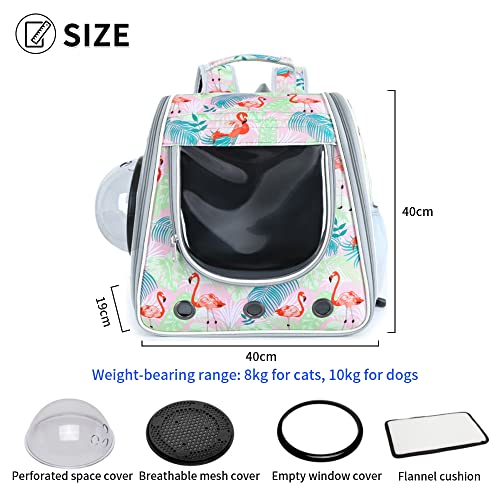 YOUYIKE Mochila Transpirable Cápsula Espacio para Mascotas,Mochilas Transporte con Ruedas para Gatos Perro,Multifuncional Bolsas de Viaje para Gatos,Perros, ​Puppy Small Animals Mascotas (Flamenco)