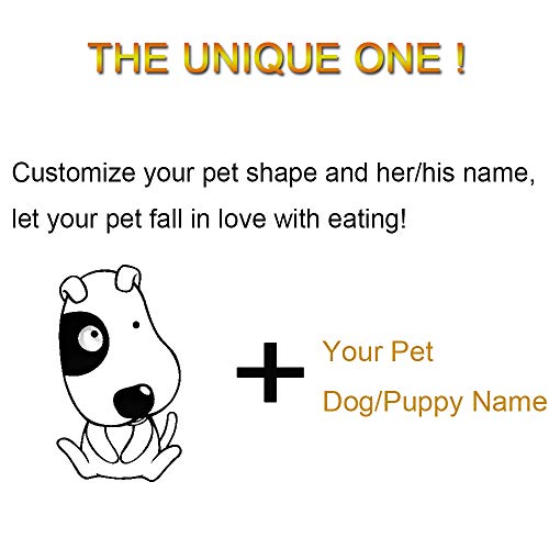 YTFAIFEN Cuenco Personalizado para Gatos, Perros y Conejos, Cuenco de Madera para Mascotas, Recipientes A y Dos de Metal, Personalización de Nombres de Mascotas (Perro, Dos Cuencos)