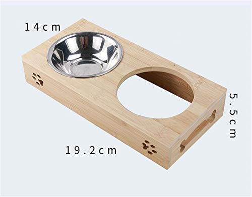 YTFAIFEN Cuenco Personalizado para Gatos, Perros y Conejos, Cuenco de Madera para Mascotas, Recipientes A y Dos de Metal, Personalización de Nombres de Mascotas (Perro, Dos Cuencos)