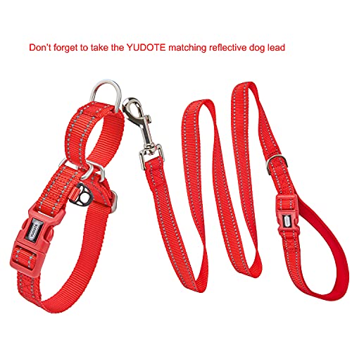 YUDOTE Collares reflectantes para perro martingale, a prueba de escape, con hebilla de liberación rápida de seguridad para caninos de cabeza estrecha, fácil de caminar, pequeño rojo