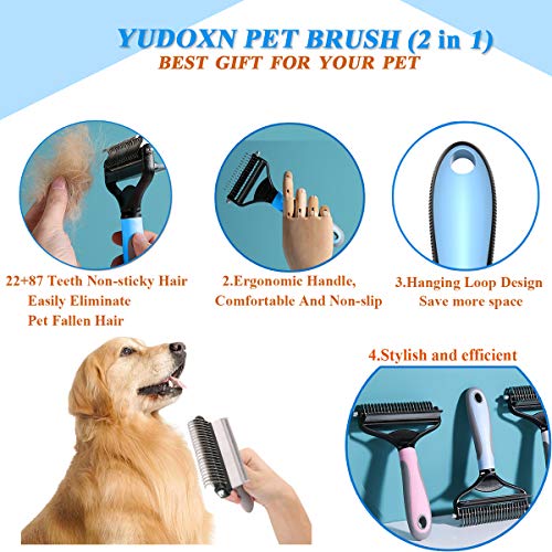 YUDOXN Pets Cepillo Perros y Gatos, Peine Perros y Gatos,Cepillos para Mascotas.Cepillo de Limpieza Removedor de Pelaje para Perro y Gato. Quitar el Exceso y Muerto de Pelo Cómodo y Seguro (2 en 1)