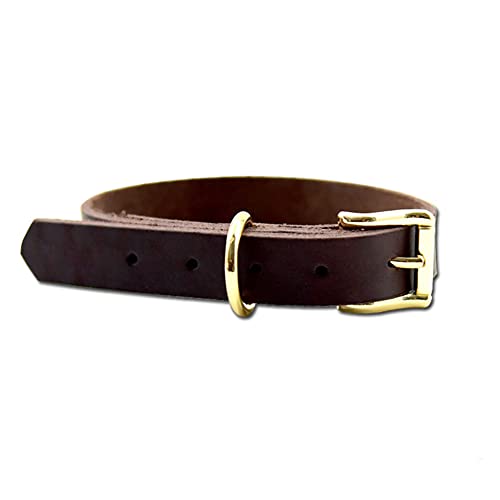 YUEHAN Collar De Perro Collar De Perro De Cuero Auténtico 100% Collar De Perro Ajustable para Bulldog Francés Gold Retriever Labrador Collares Duraderos para Mascotas para Perros Grandes