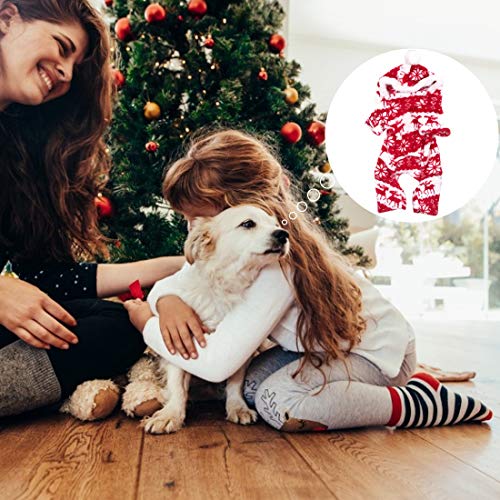 YUESEN Pet Dress Up Perro Disfraz de Patrón de Renos Felpa Suéter para Mascota Suave Sudadera Navidad Ropa Abrigo de Perro Mediano y Grande(L,Rojo)