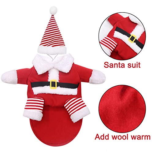 YUESEN Ropa Mascotas Navidad Ropa Mascotas Lindo Santa Claus Divertido Disfraz para Fiestas Manténgase Caliente Invierno Traje Perro Adecuado para Perros Medianos y Grandes XL