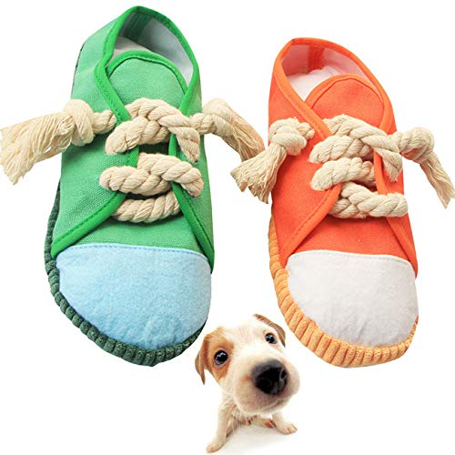 Yueser Juguete Masticar Chirriante para Perro,Perros Juguetes de Sonido Juguete en Forma de Zapatillas Seguro Divertido para Cachorros para Mascotas Pequeñas y Medianas