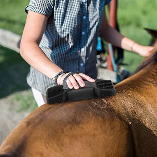 YUNYODA Cepillo de aseo de caballos, peine de masaje 6 en 1, peine de masaje de caballos, peine de masaje multifuncional para lavado de masajes para caballos y ponies