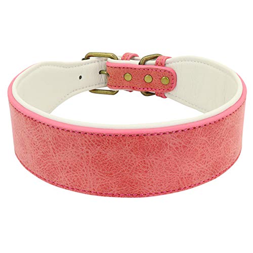 YXDZ Collar De Perro Grande De Cuero Suave Ancho XL Perros Grandes Collares Rosa Verde Niño Niña Collar Ajustable para Perro Mediano Pet Pitbull