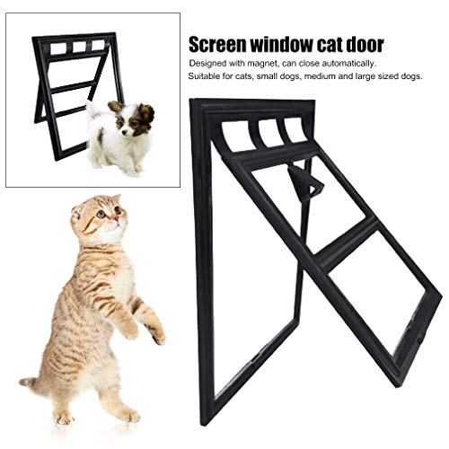 YZWHKJ Gatera Perro Gato Cerradura de la Puerta del Gato del Perro casero de la Puerta for Mascotas Camino Puerta Puerta electromagnética Gateras para Puertas (Color : Black, Size : 28x36cm)