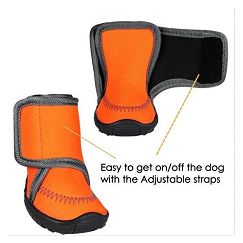 Z-Y Protectores patas botas Invierno caliente del animal doméstico de la nieve botas de agua zapatos antideslizantes de protección Botas de goma botas de lluvia Naranja Pequeñas #Z (Size : XXS)