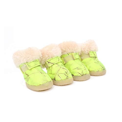 Z-Y Protectores patas botas Zapatos del perro invierno gruesa piel de perro pequeño nieve Botas caniche zapatos caliente antideslizantes Botas animal doméstico del peluche #Z