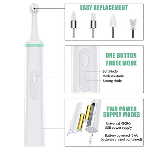 ZARQ Cepillos de Dientes para Perros, Cepillo de Dientes Eléctrico Removedor de Sarro Pulidor de Dientes Mascota Cálculo Placa Manchas Limpiador de Dientes Cuidado Dental para Perros con 4 Cabezas