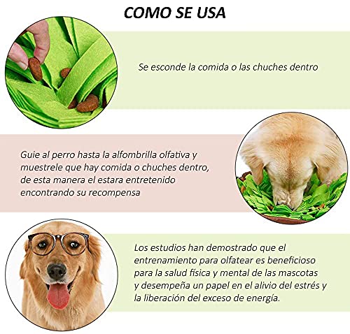 ZASCO Alfombra Olfativa Juego de Inteligencia para Perros – Juguete Snuffle Mat de Fieltro Pequeño – Estimula el Olfato de tu Mascota - Comedero Lento para Adiestramiento de Búsqueda de Alimento